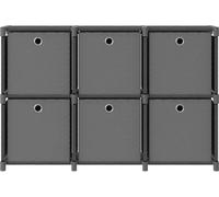 vidaXL Étagère cube avec 6 boîtes Gris 103x30x72,5 cm Tissu
