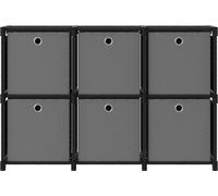 vidaXL Étagère cube avec 6 boîtes Noir 103x30x72,5 cm Tissu