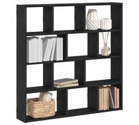 Vidaxl Étagère Cube Murale 12 Compartiments Noir Bois D'ingénierie Marron