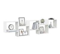 vidaXL Étagère Cube Murale 5 Compartiments Blanc Bois d'ingénierie, étagère Cube Flottante, étagère à boîtes flottantes, Rangement Cube Mural