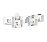vidaXL Étagère Cube Murale 5 Compartiments Blanc Bois d'ingénierie, étagère Cube Flottante, étagère à boîtes flottantes, Rangement Cube Mural