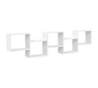 vidaXL Étagère Cube Murale 5 Compartiments Blanc Bois d'ingénierie, étagère Cube Flottante, étagère à boîtes flottantes, Rangement Cube Mural