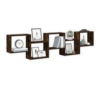 Vidaxl Étagère Cube Murale 5 Compartiments Chêne Fumé Bois Ingénierie Marron