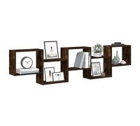vidaXL Étagère cube murale 5 compartiments chêne fumé bois ingénierie Marron
