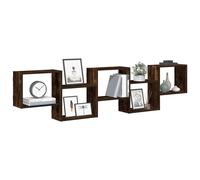 Vidaxl Étagère Cube Murale 5 Compartiments Chêne Fumé Bois Ingénierie Marron
