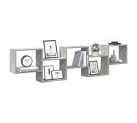 Vidaxl Étagère Cube Murale 5 Compartiments Gris Béton Bois Ingénierie Marron