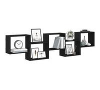 vidaXL Étagère cube murale 5 compartiments noir bois d'ingénierie 859996 Noir