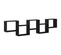 vidaXL Étagère cube murale 5 compartiments noir bois d'ingénierie 859996