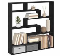 vidaXL Étagère cube murale 7 compartiments noir bois d'ingénierie
