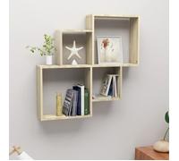 Vidaxl Etagère Cube Murale Chêne Sonoma 80x15x78,5 Cm Aggloméré Multicolore