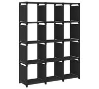 Vidaxl Étagère D'affichage 12 Cubes Noir 103x30x141 Cm Tissu Noir