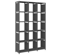 Vidaxl Étagère D'affichage 15 Cubes Gris 103x30x175,5 Cm Tissu Gris