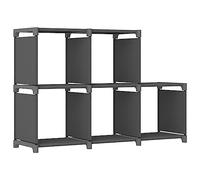 vidaXL Etagère d'Affichage 5 Cubes Bibliothèque Etagère de Rangement Organisateur Support de Rangement Maison Intérieur Gris 103x30x72,5 cm Tissu