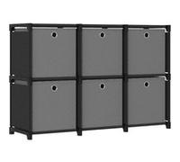 Etagère d'affichage 6 cubes et boîtes Noir 103x30x72,5 cm Tissu322607