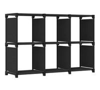 vidaXL Étagère d'affichage 6 cubes Noir 103x30x72,5 cm Tissu Noir