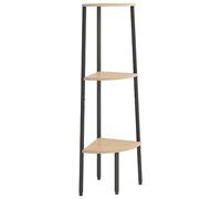 vidaXL Étagère d'angle 3 Niveaux Bibliothèque Meuble de Rangement Étagère d'Exposition Salon Intérieur Marron Clair et Noir 45,5x31,5x120cm