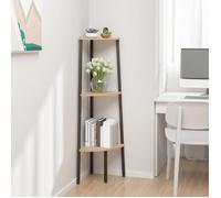 Etagère d angle 3 niveaux Marron clair et noir 45,5x31,5x120 cm