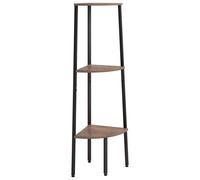 vidaXL Étagère d'angle 3 niveaux Marron foncé et noir 45,5x31,5x120 cm