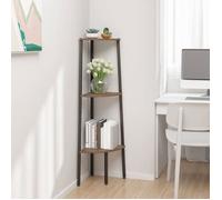 vidaXL Étagère d'angle 3 niveaux Marron foncé et noir 45,5x31,5x120 cm 336389