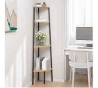vidaXL Étagère d'angle 4 niveaux Marron clair et noir 45,5x31,5x150 cm 336391