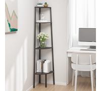 Etagère d'angle 4 niveaux Noir 45,5x31,5x150 cm336393
