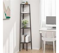 Etagère d'angle 4 niveaux Noir 45,5x31,5x150 cm336393