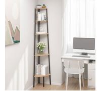 Vidaxl Étagère D'angle 5 Niveaux Marron Clair Et Noir 45,5x31,5x180 Cm Multicolore
