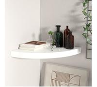 vidaXL Étagère d'angle flottante Blanc brillant 35x35x3,8 cm MDF