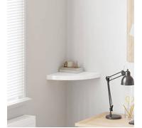 vidaXL Étagère d'angle murale flottante Blanc brillant 35×35×3,8 cm MDF