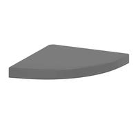 vidaXL Etagère d'angle Flottante Etagère Murale Bibliothèque Support Panneau Mural Salon Chambre Maison Intérieur Gris Brillant 35x35x3,8 cm MDF