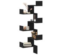 Étagère d angle Bois noir 45x45x147 cm en bois d ingénierie