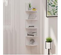 vidaXL Étagère d'angle murale blanc 19x19x123 cm aggloméré