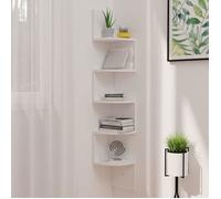 vidaXL Étagère d'angle murale blanc 19x19x123 cm aggloméré
