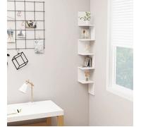 vidaXL Étagère d'angle murale Blanc 20x20x127,5 cm Aggloméré