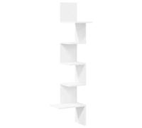 vidaXL Étagère d'angle murale Bois d'ingénierie 32×32×127,5 cm Blanc
