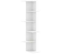 vidaXL Étagère d'angle Murale Blanc 36,5x36,5x140 cm Bois d'ingénierie