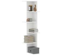 vidaXL Étagère d'angle murale en bois d'ingénierie blanc 36,5x36,5x140 cm 852627