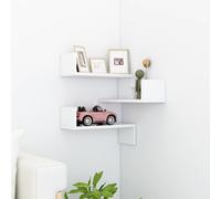 Vidaxl Étagère D'angle Murale Blanc 40x40x50 Cm Bois D'ingénierie Blanc