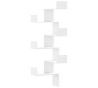 vidaXL Étagère d'angle Murale Blanc 45x45x147 cm Bois d'ingénierie