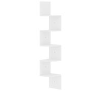 vidaXL Etagère murale d'angle flottante Blanc brillant 19x19x123 cm Bois d'ingénierie