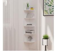 vidaXL Étagère d'angle murale bois traité blanc brillant 19x19x123 cm 326837