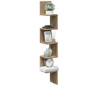 vidaXL Étagère d'angle murale chêne artisanal 20x20x127,5 cm, étagère murale, étagère suspendue, étagère murale suspendue, 856615