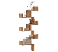 vidaXL Étagère d'angle murale 852644 – chêne artisanal, bois d'ingénierie