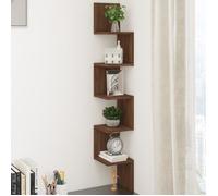 vidaXL Étagère d'angle murale Chêne brun 20x20x127,5cm Bois ingénierie 815212