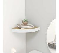 vidaXL Étagère d'angle murale Chêne et blanc 35x35x3,8 cm MDF