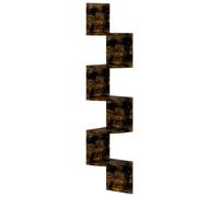 Vidaxl Étagère D'angle Murale Chêne Fumé 19x19x123 Cm Aggloméré