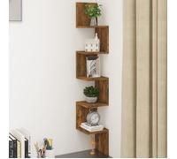 vidaXL Étagère d'angle murale Chêne fumé 20x20x127,5cm Bois ingénierie 815210