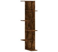 vidaXL Étagère d'angle murale 852631, chêne fumé, bois d'ingénierie, marron