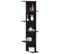 vidaXL Étagère d'angle – Chêne noir – Bois massif – 36,5×36,5×140 cm – Style contemporain