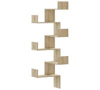 vidaXL Étagère d'angle Murale chêne Sonoma 45x45x147cm Bois ingénierie